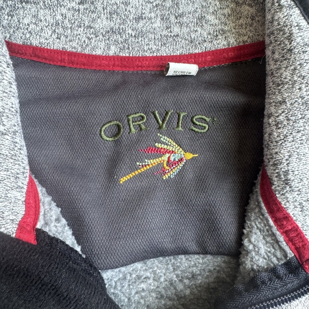 Orvis Fleece Sleeveless Full Zip Vest Men's size XL Heather Gray Outdoors EUC - Picture 2 of 12